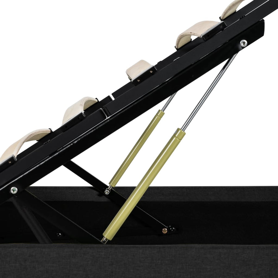 Bedframe Met Opbergruimte En Led Stof Donkergrijs 140X200 Cm 140 x 200 cm