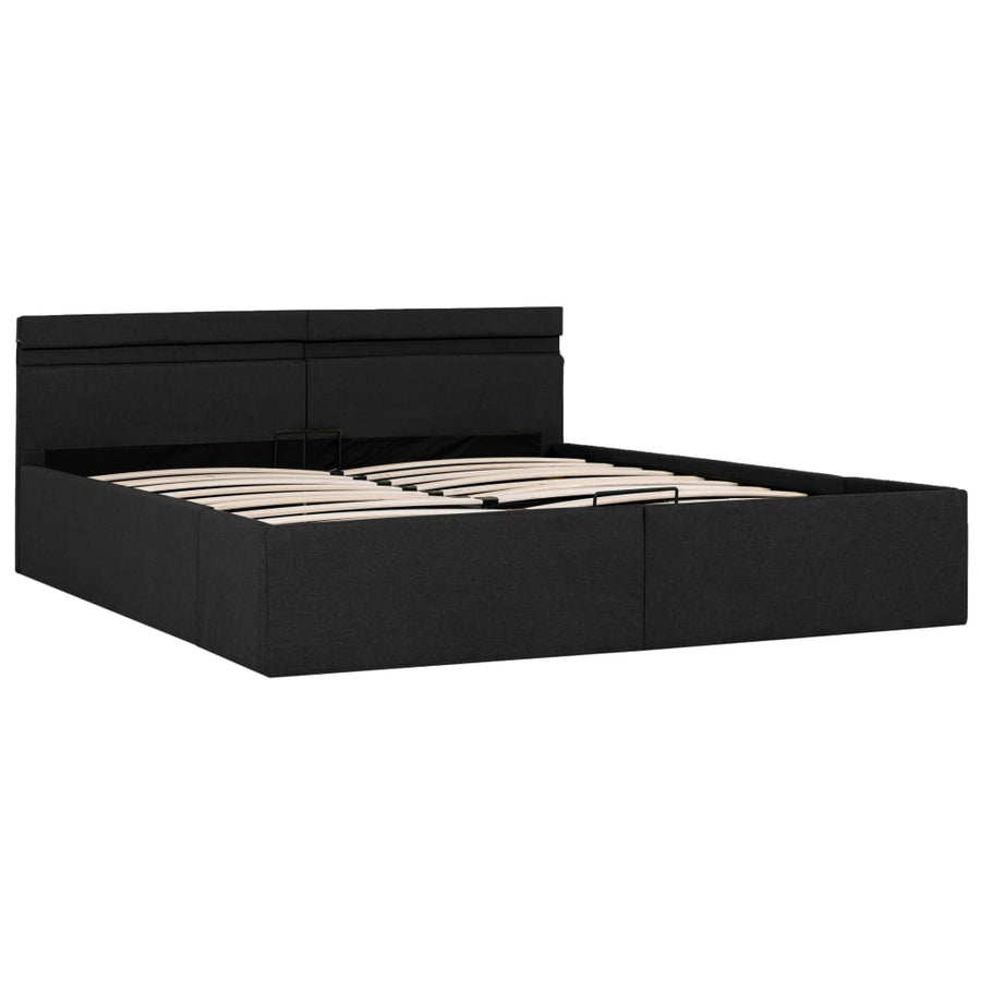 Bedframe Met Opbergruimte En Led Stof Donkergrijs 160X200 Cm 160 x 200 cm