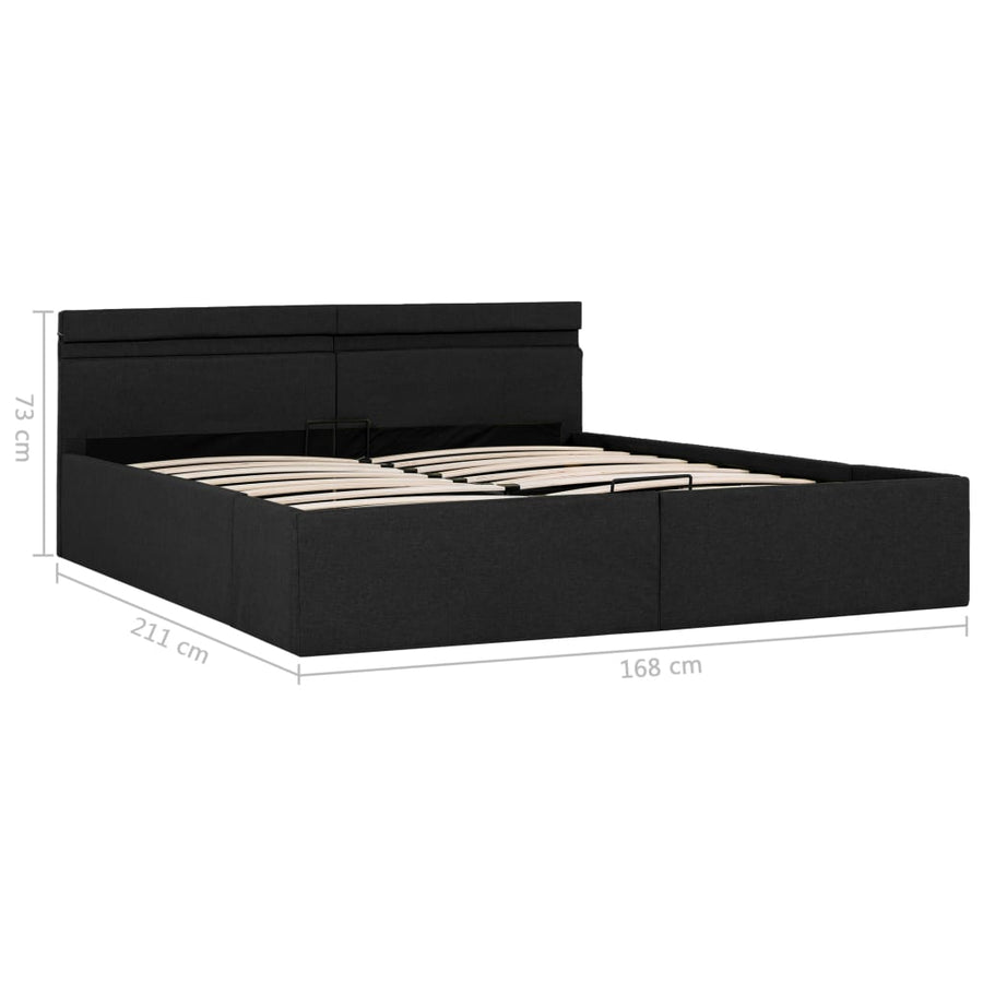 Bedframe Met Opbergruimte En Led Stof Donkergrijs 160X200 Cm 160 x 200 cm