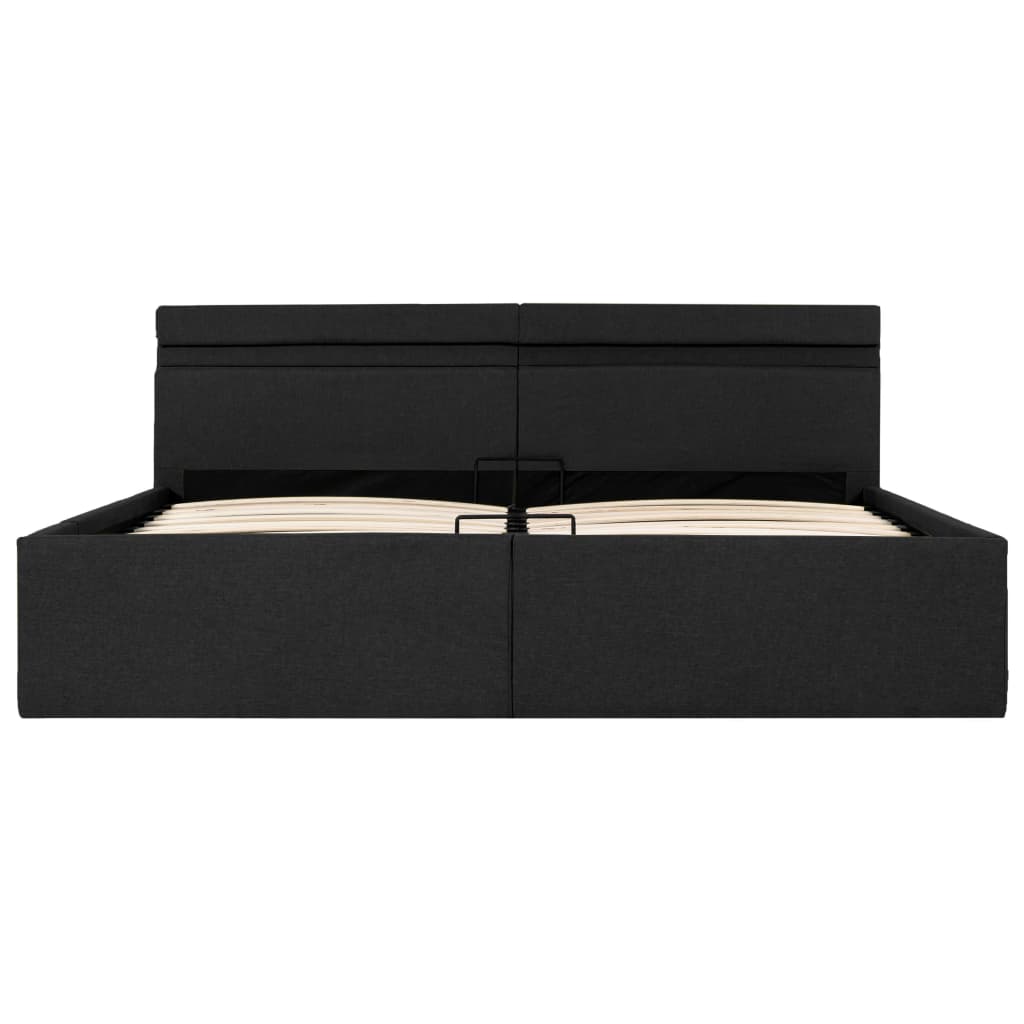 Bedframe Met Opbergruimte En Led Stof Donkergrijs 160X200 Cm 160 x 200 cm