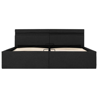 Bedframe Met Opbergruimte En Led Stof Donkergrijs 160X200 Cm 160 x 200 cm