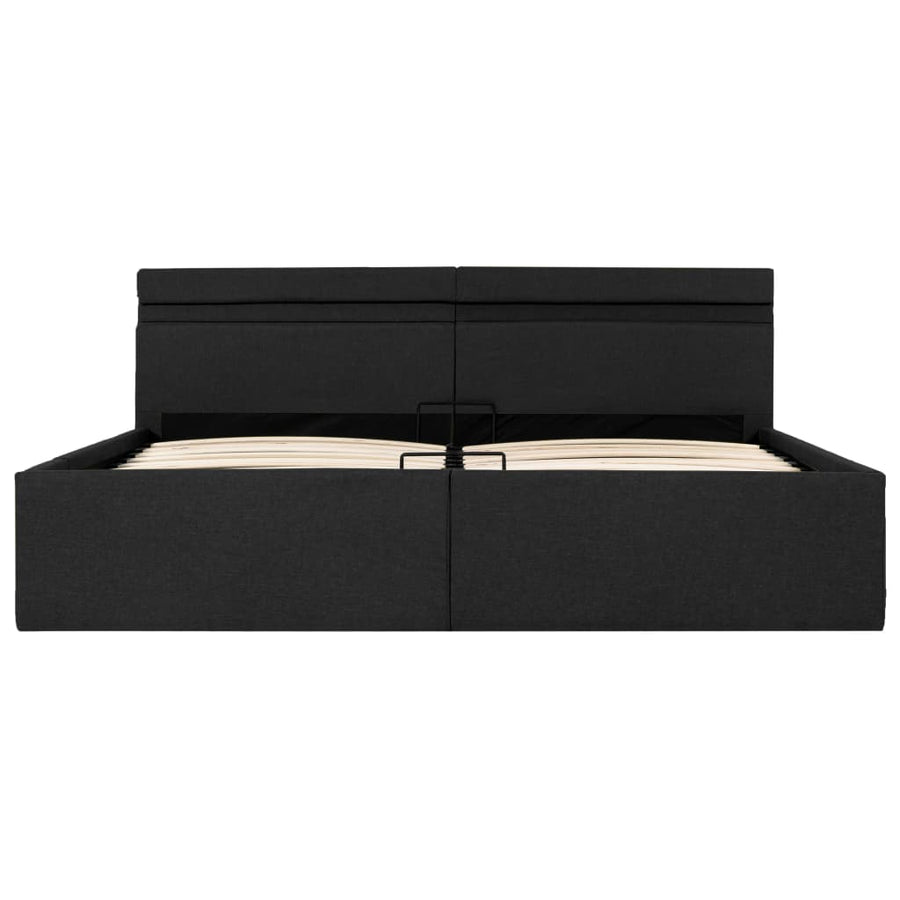 Bedframe Met Opbergruimte En Led Stof Donkergrijs 160X200 Cm 160 x 200 cm