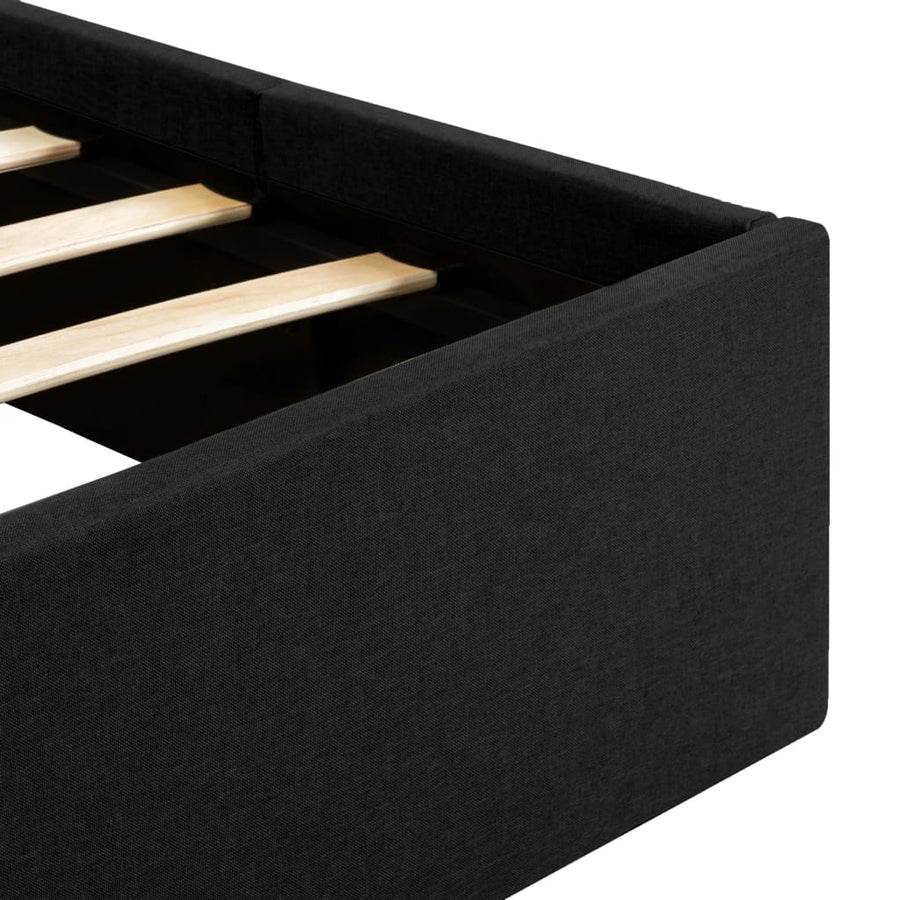 Bedframe Met Opbergruimte En Led Stof Donkergrijs 160X200 Cm 160 x 200 cm