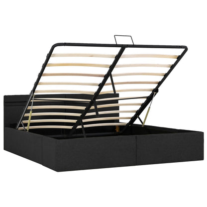 Bedframe Met Opbergruimte En Led Stof Donkergrijs 180X200 Cm 180 x 200 cm