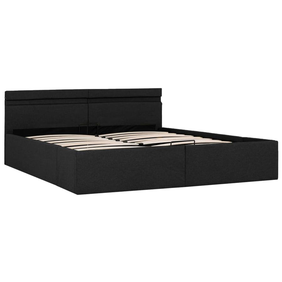 Bedframe Met Opbergruimte En Led Stof Donkergrijs 180X200 Cm 180 x 200 cm