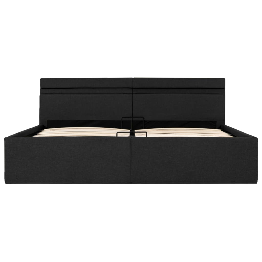 Bedframe Met Opbergruimte En Led Stof Donkergrijs 180X200 Cm 180 x 200 cm