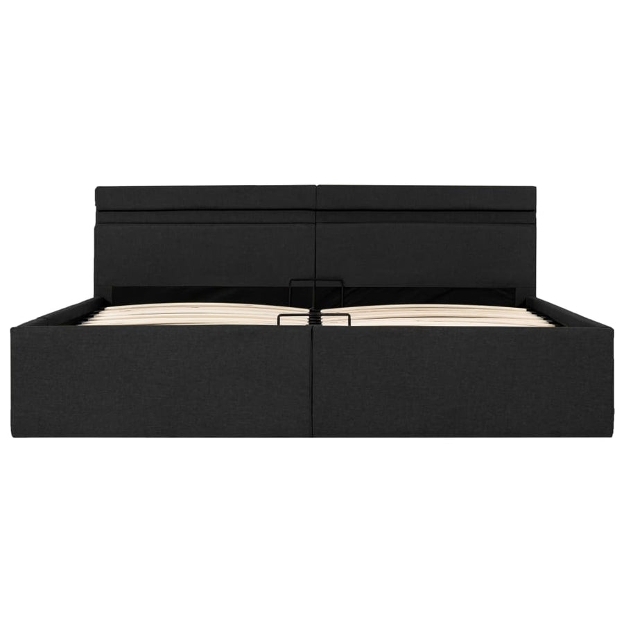 Bedframe Met Opbergruimte En Led Stof Donkergrijs 180X200 Cm 180 x 200 cm