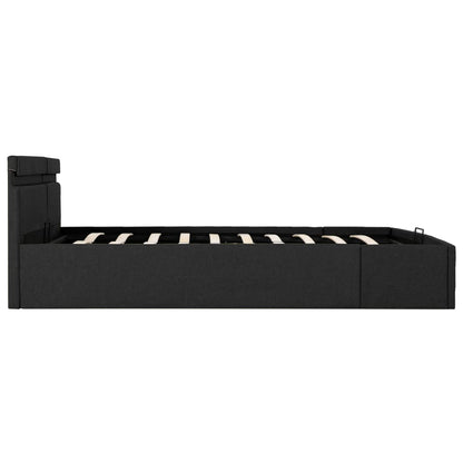 Bedframe Met Opbergruimte En Led Stof Donkergrijs 180X200 Cm 180 x 200 cm