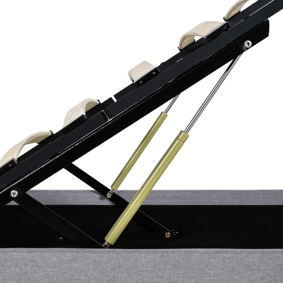 Bedframe Met Opbergruimte En Led Stof Lichtgrijs 90X200 Cm 90 x 200 cm