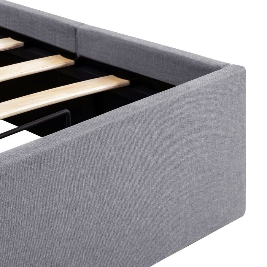 Bedframe Met Opbergruimte En Led Stof Lichtgrijs 90X200 Cm 90 x 200 cm
