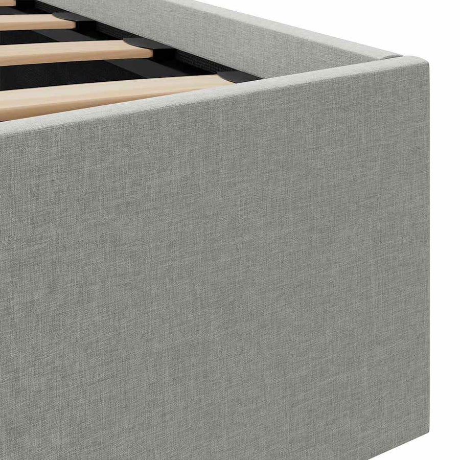 Bedframe Met Opslag En Led Stof 100 x 200 cm Lichtgrijs