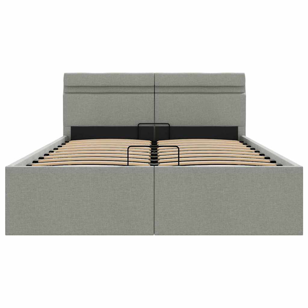 Bedframe Met Opbergruimte En Led Stof 120 x 200 cm Lichtgrijs