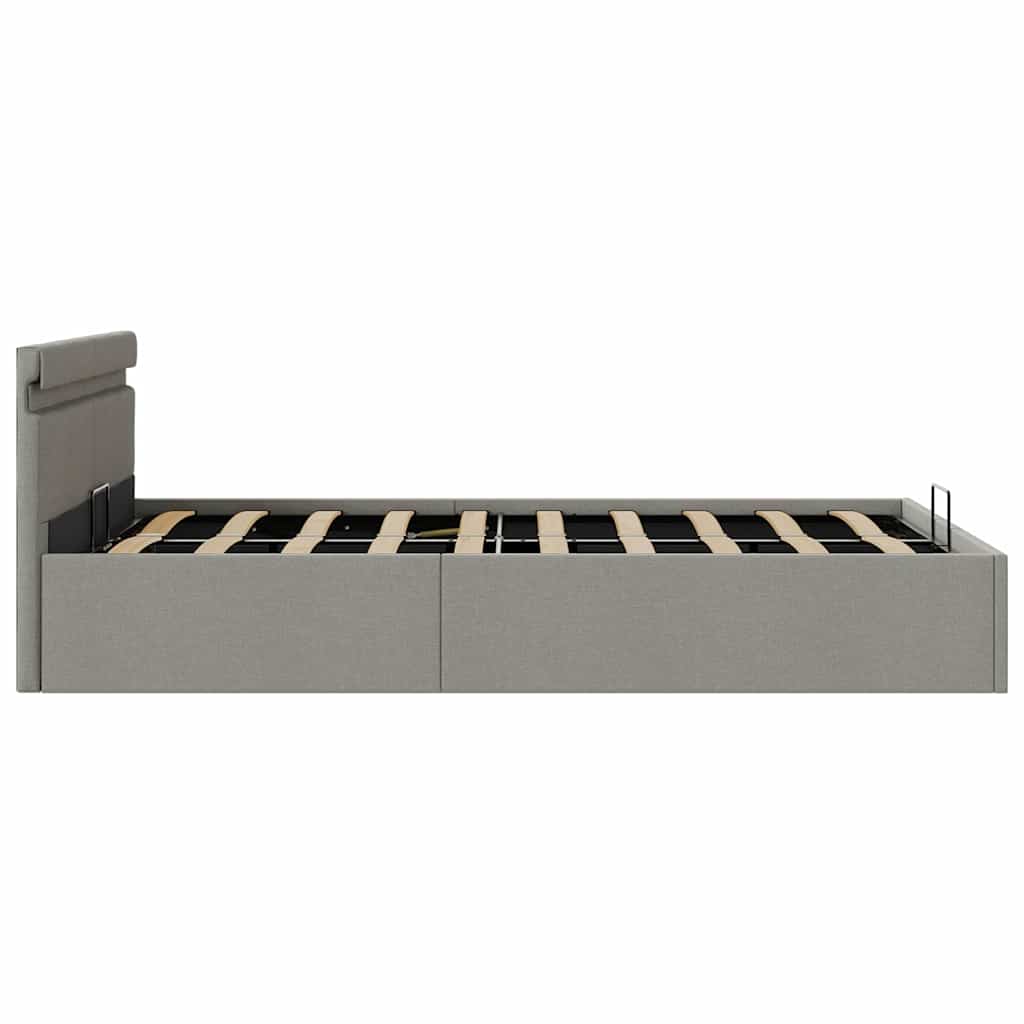 Bedframe Met Opbergruimte En Led Stof 120 x 200 cm Lichtgrijs
