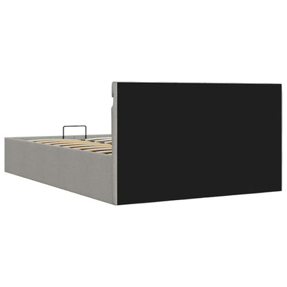 Bedframe Met Opbergruimte En Led Stof 120 x 200 cm Lichtgrijs