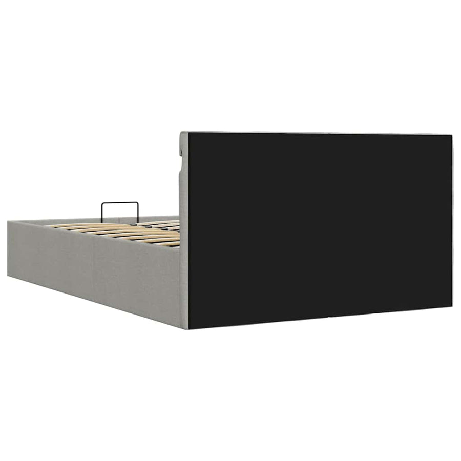 Bedframe Met Opbergruimte En Led Stof 120 x 200 cm Lichtgrijs