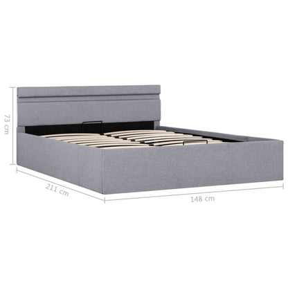 Bedframe Met Opbergruimte En Led Stof Lichtgrijs 140X200 Cm 140 x 200 cm