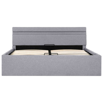 Bedframe Met Opbergruimte En Led Stof Lichtgrijs 140X200 Cm 140 x 200 cm