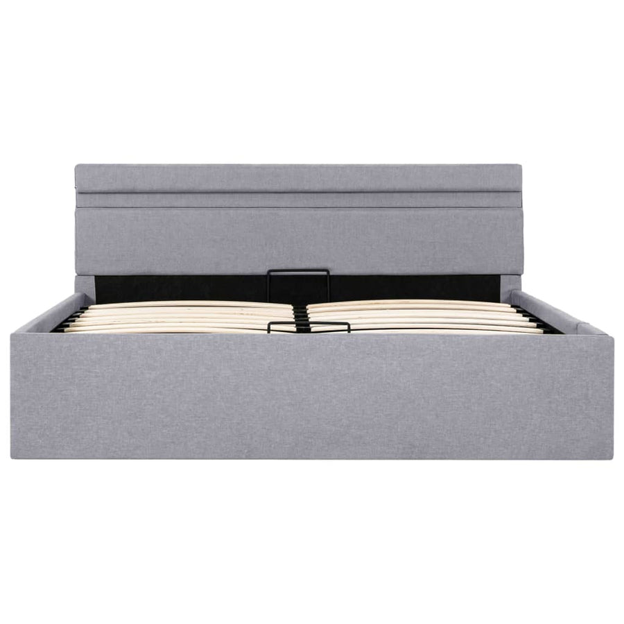 Bedframe Met Opbergruimte En Led Stof Lichtgrijs 140X200 Cm 140 x 200 cm