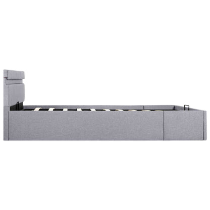 Bedframe Met Opbergruimte En Led Stof Lichtgrijs 140X200 Cm 140 x 200 cm