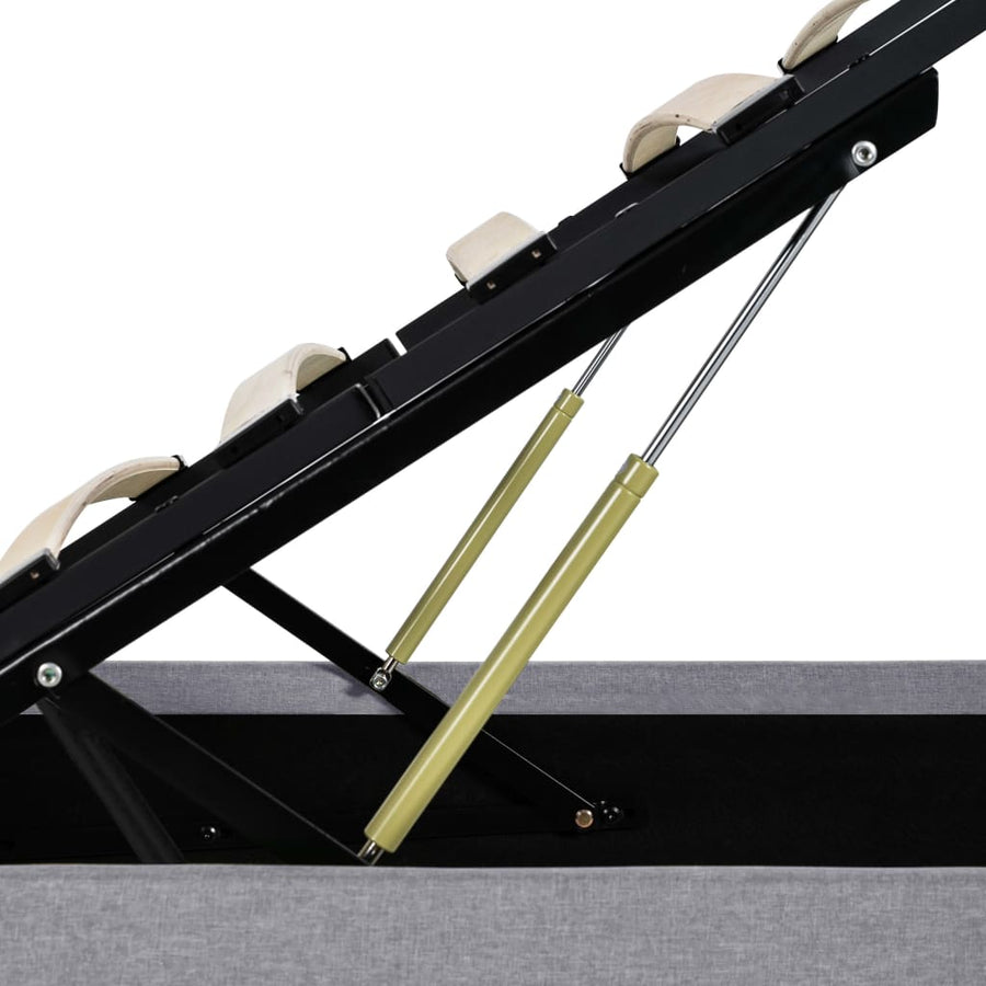 Bedframe Met Opbergruimte En Led Stof Lichtgrijs 140X200 Cm 140 x 200 cm