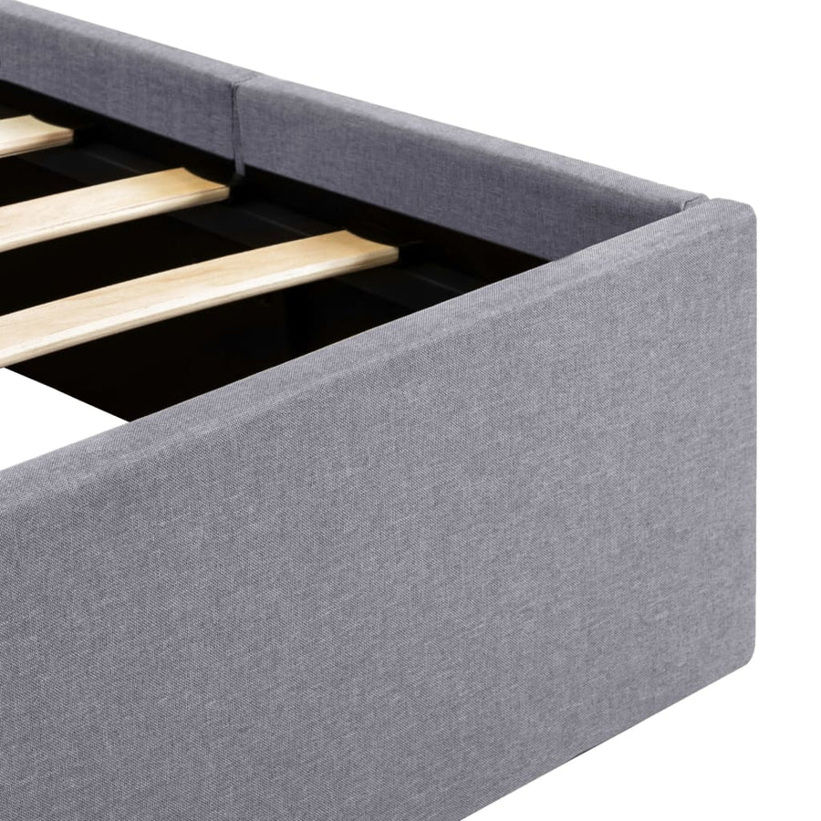 Bedframe Met Opbergruimte En Led Stof Lichtgrijs 140X200 Cm 140 x 200 cm