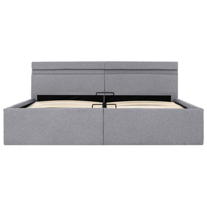 Bedframe Met Opbergruimte En Led Stof Lichtgrijs 160X200 Cm 160 x 200 cm