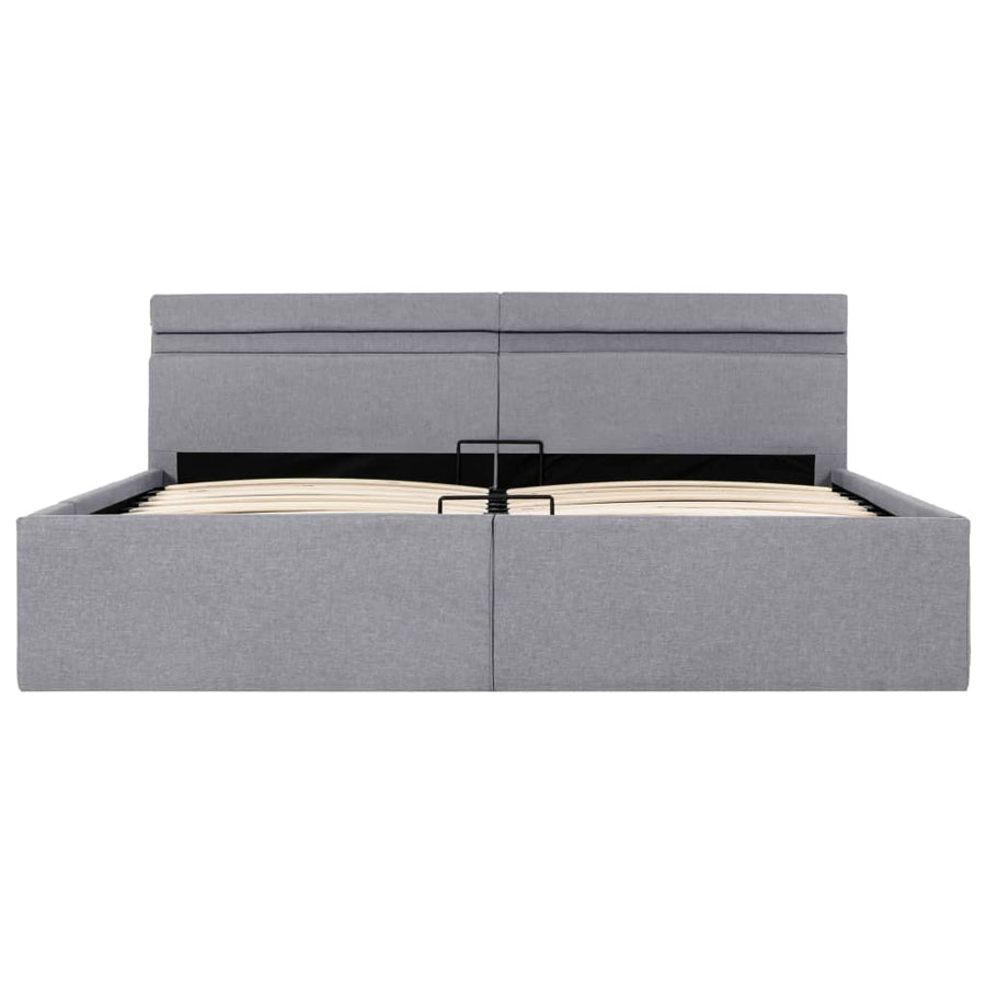 Bedframe Met Opbergruimte En Led Stof Lichtgrijs 160X200 Cm 160 x 200 cm