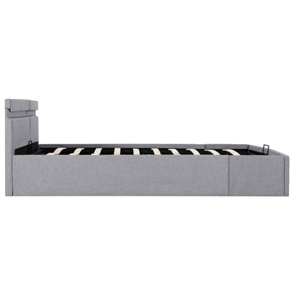 Bedframe Met Opbergruimte En Led Stof Lichtgrijs 160X200 Cm 160 x 200 cm