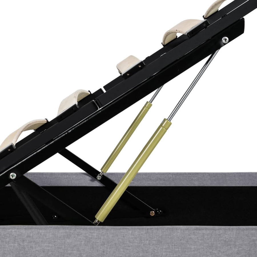 Bedframe Met Opbergruimte En Led Stof Lichtgrijs 160X200 Cm 160 x 200 cm