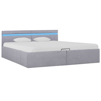 Bedframe Met Opbergruimte En Led Stof Lichtgrijs 180X200 Cm 180 x 200 cm