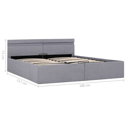 Bedframe Met Opbergruimte En Led Stof Lichtgrijs 180X200 Cm 180 x 200 cm