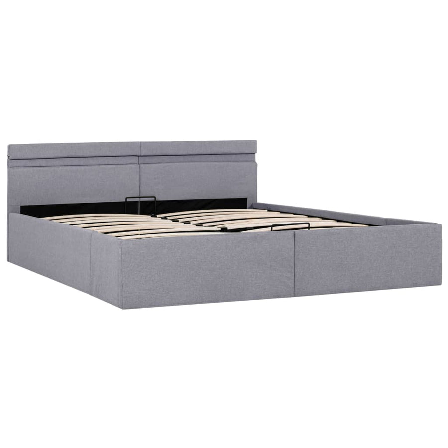 Bedframe Met Opbergruimte En Led Stof Lichtgrijs 180X200 Cm 180 x 200 cm