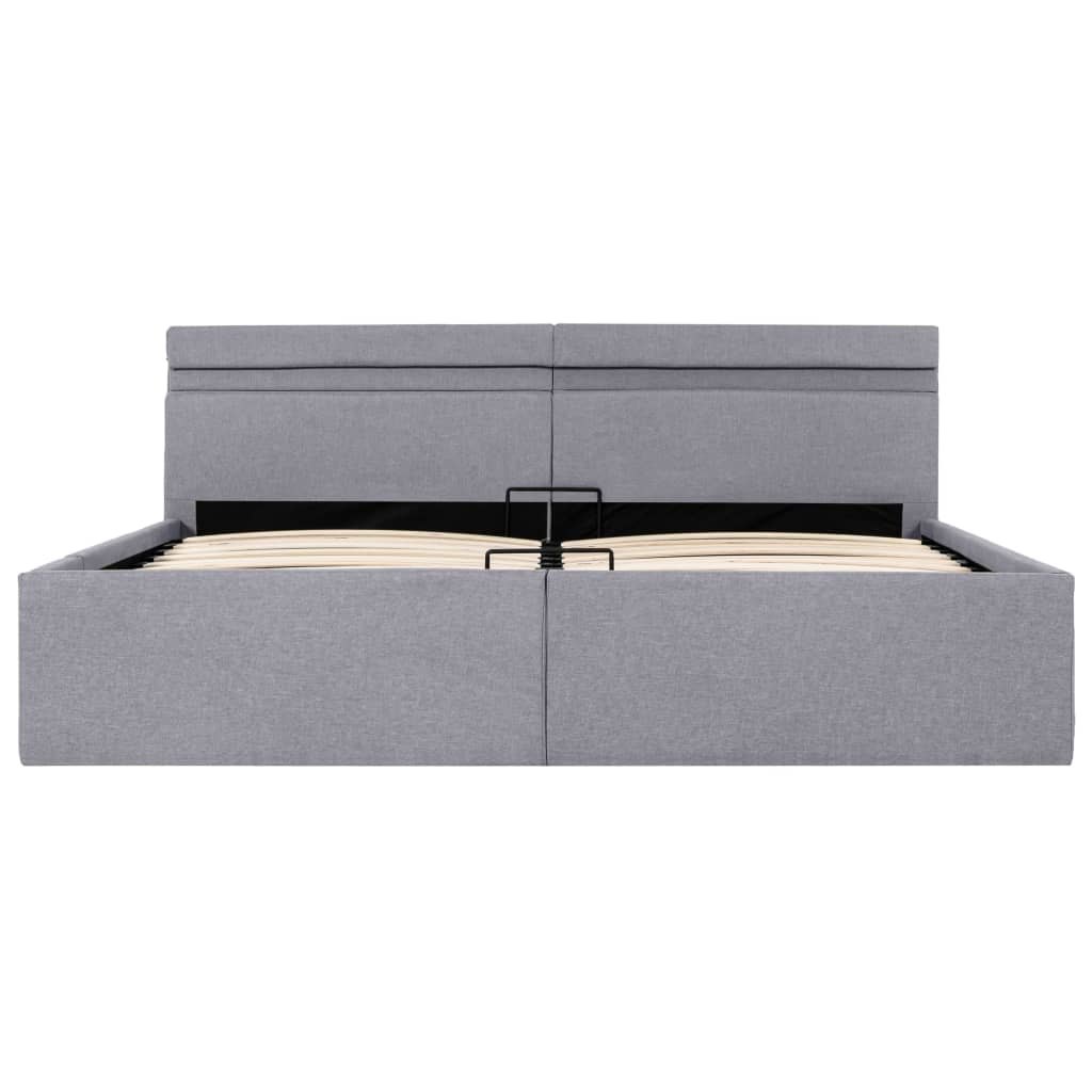 Bedframe Met Opbergruimte En Led Stof Lichtgrijs 180X200 Cm 180 x 200 cm