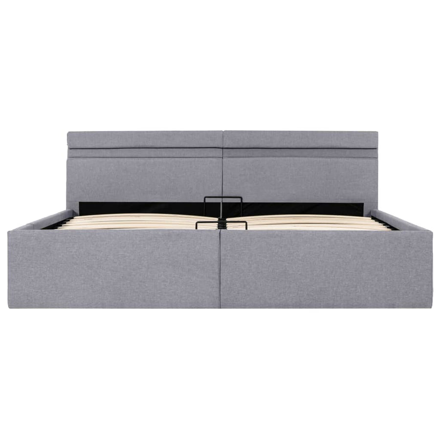 Bedframe Met Opbergruimte En Led Stof Lichtgrijs 180X200 Cm 180 x 200 cm