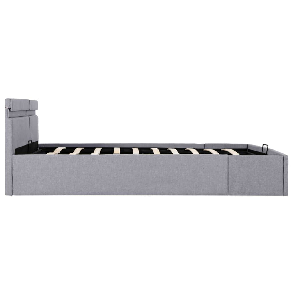 Bedframe Met Opbergruimte En Led Stof Lichtgrijs 180X200 Cm 180 x 200 cm