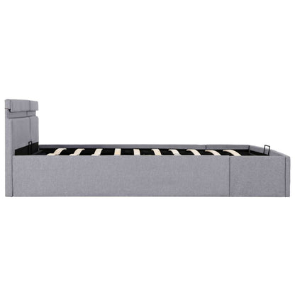 Bedframe Met Opbergruimte En Led Stof Lichtgrijs 180X200 Cm 180 x 200 cm