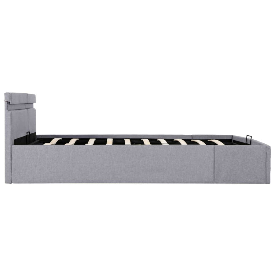 Bedframe Met Opbergruimte En Led Stof Lichtgrijs 180X200 Cm 180 x 200 cm