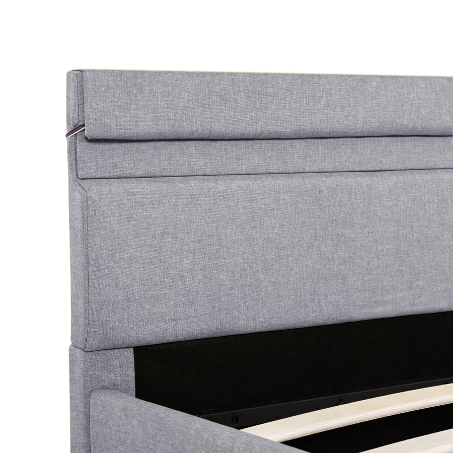 Bedframe Met Opbergruimte En Led Stof Lichtgrijs 180X200 Cm 180 x 200 cm