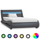 Bedframe Met Led Kunstleer 100 x 200 cm Grijs