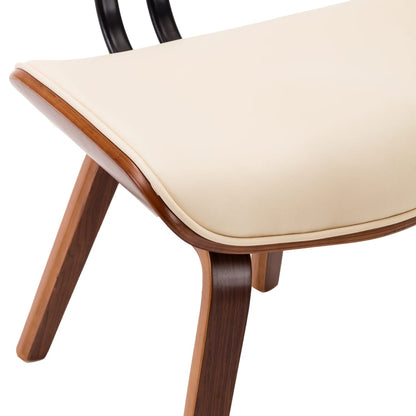 Eetkamerstoelen 6 st gebogen hout en kunstleer crème
