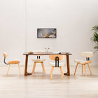 Eetkamerstoelen 4 st gebogen hout kunstleer crèmekleurig 51,5x54x78 cm