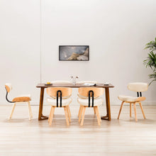 Eetkamerstoelen 6 St Gebogen Hout En Kunstleer Crème Crème en lichtbruin