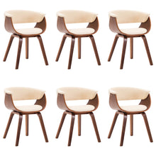 Eetkamerstoelen Gebogen Hout En Kunstleer 6 Crème en donkerbruin