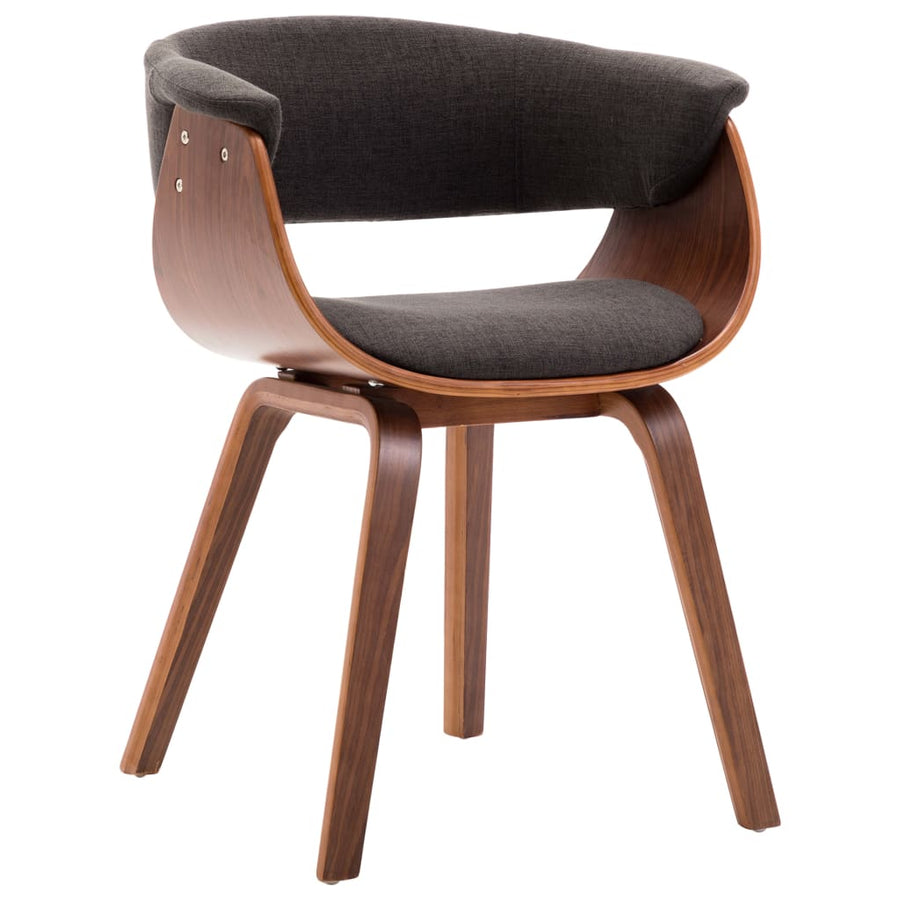 Eetkamerstoelen Gebogen Hout En Stof 2 Grijs