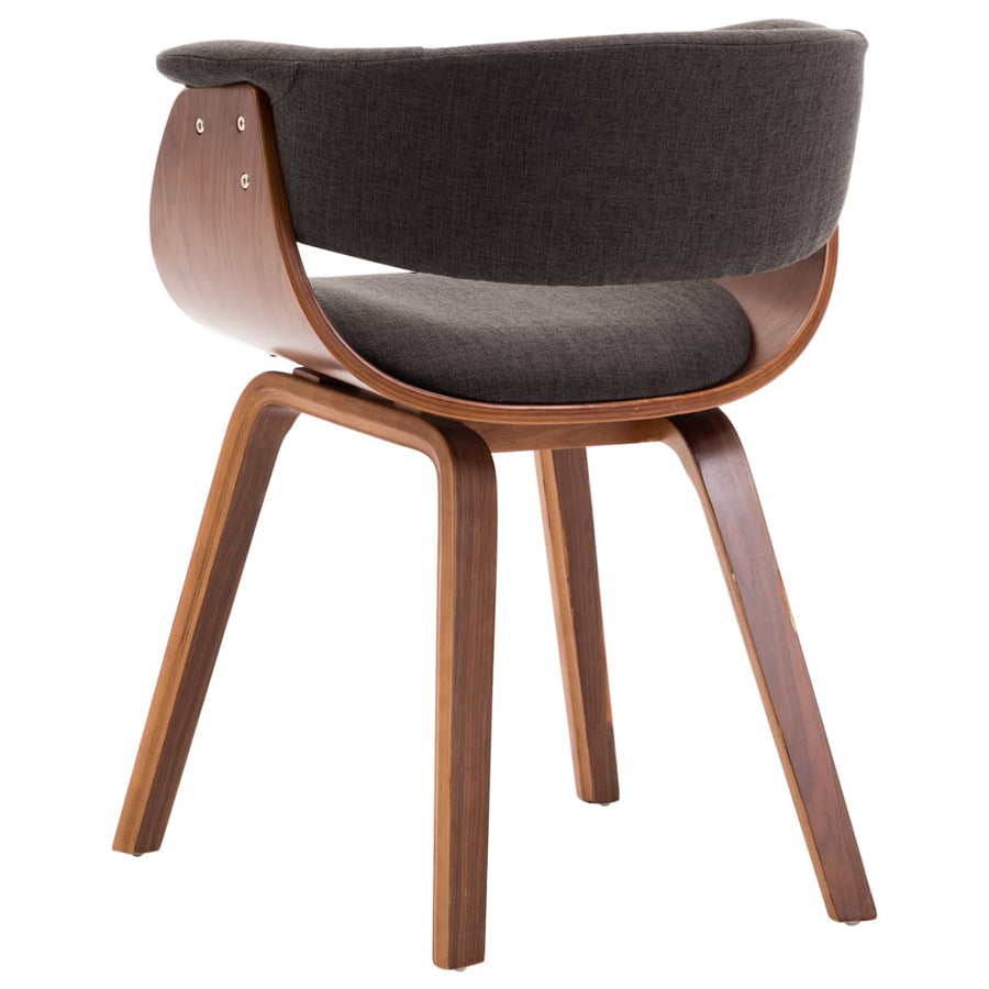 Eetkamerstoelen Gebogen Hout En Stof 2 Grijs