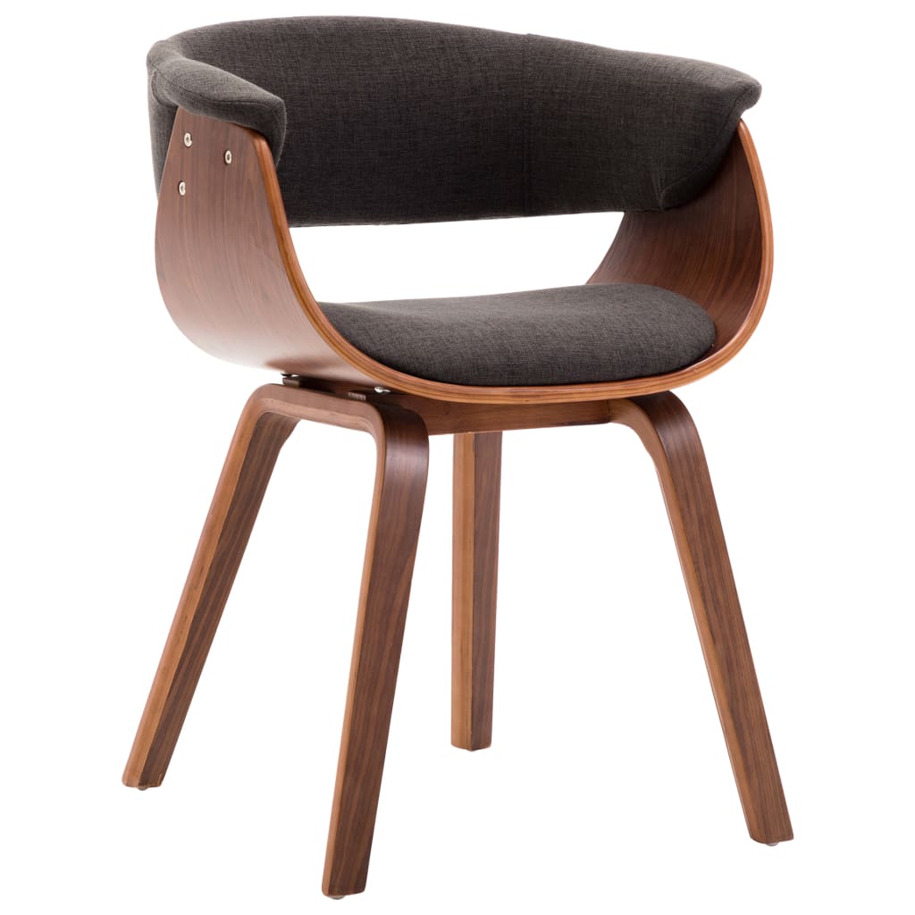 Eetkamerstoelen Gebogen Hout En Stof 4 Grijs