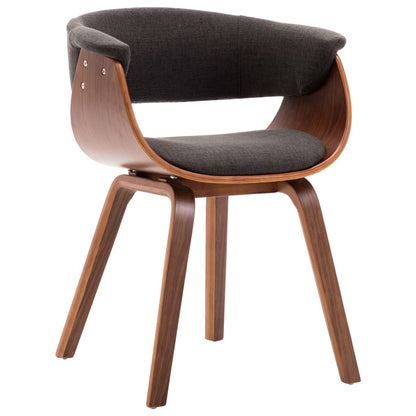 Eetkamerstoelen Gebogen Hout En Stof 4 Grijs