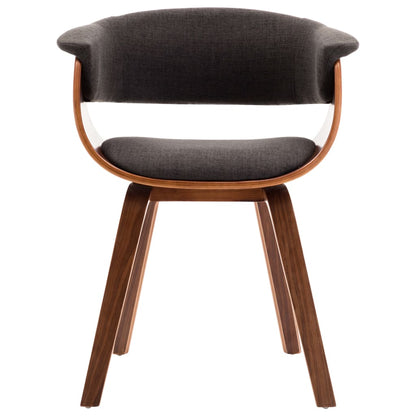 Eetkamerstoelen Gebogen Hout En Stof 6 Grijs
