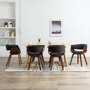 Eetkamerstoelen 6 st gebogen hout stof grijs 59,5x51x72 cm