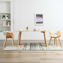 Eetkamerstoelen Gebogen Hout En Kunstleer Kleurig 2 Crème en lichtbruin